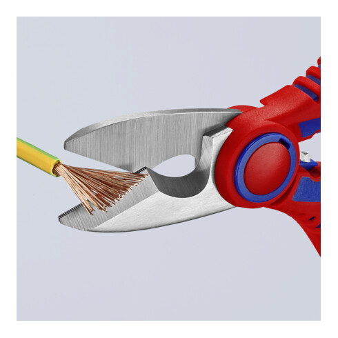 KNIPEX 95 05 10 SB Elektrikerscheren mit Mehrkomponenten-Hüllen, glasfaserverstärkt 160 mm