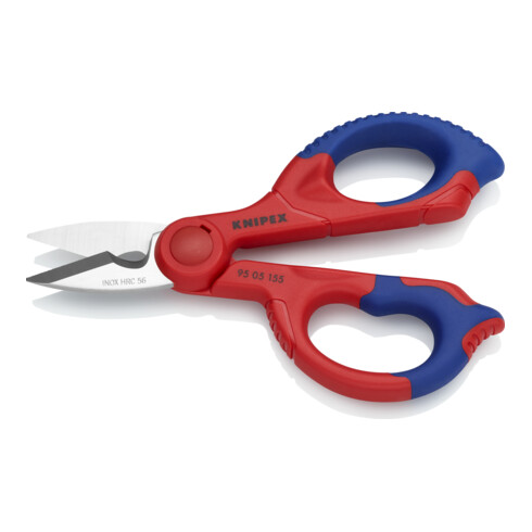 KNIPEX 95 05 155 SB Elektrikerscheren mit Mehrkomponenten-Hüllen, glasfaserverstärkt 160 mm