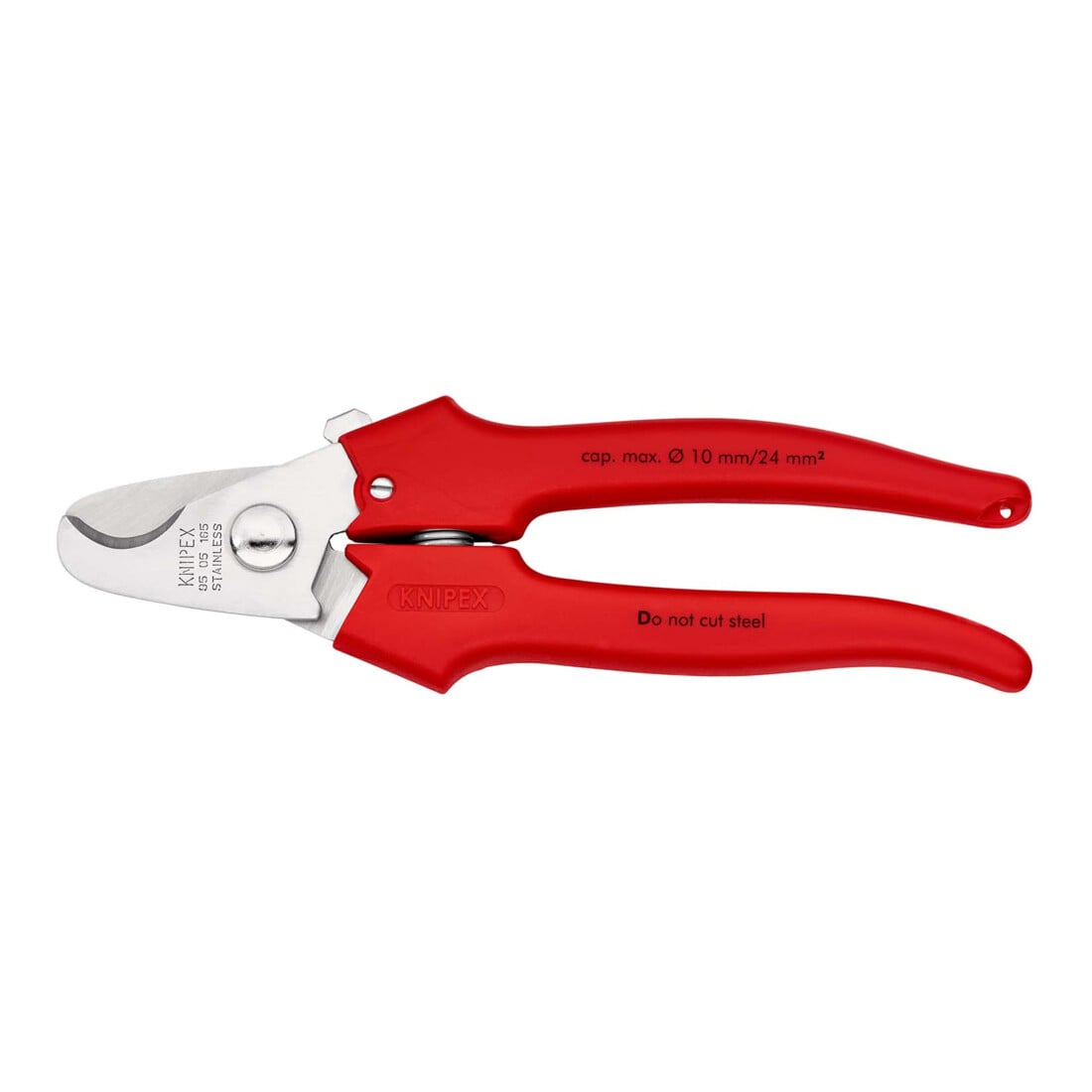 KNIPEX 95 05 165 Kabelschere Griffe mit Kunststoff umspritzt mit Kunststoff umspritzt 165 mm