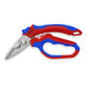 KNIPEX 95 05 20 SB Gewinkelte Elektrikerschere mit Mehrkomponenten-Hüllen, glasfaserverstärkt spiegelpoliert 180 mm