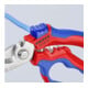 KNIPEX 95 05 20 SB Gewinkelte Elektrikerschere mit Mehrkomponenten-Hüllen, glasfaserverstärkt spiegelpoliert 180 mm