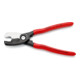 KNIPEX 95 11 200 Kabelschere mit Doppelschneide mit Kunststoff überzogen brüniert 200 mm