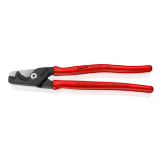KNIPEX 95 11 225 StepCut® XL Kabelschere mit Stufenschnitt mit Kunststoff überzogen brüniert 225 mm