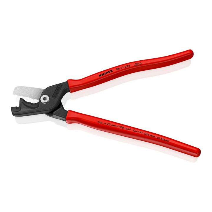 KNIPEX 95 11 225 StepCut® XL Kabelschere mit Stufenschnitt mit Kunststoff überzogen brüniert 225 mm