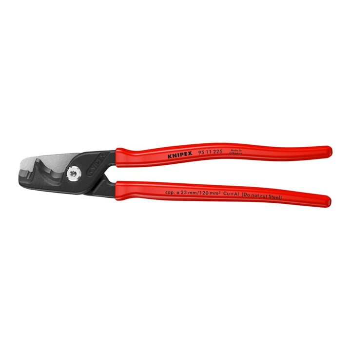 KNIPEX 95 11 225 StepCut® XL Kabelschere mit Stufenschnitt mit Kunststoff überzogen brüniert 225 mm