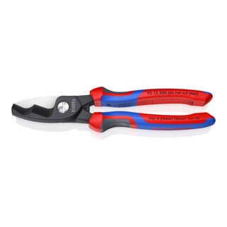 KNIPEX 95 12 200 Kabelschere mit Doppelschneide mit Comfort-Griffen brüniert 200 mm