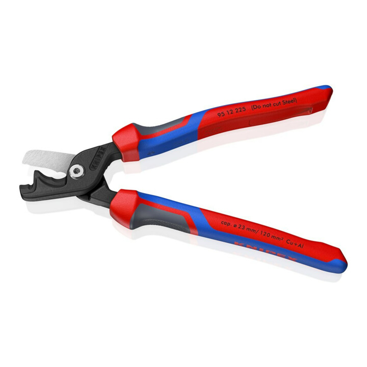 KNIPEX 95 12 225 StepCut® XL Kabelschere mit Stufenschnitt mit Comfort-Griffen brüniert 225 mm