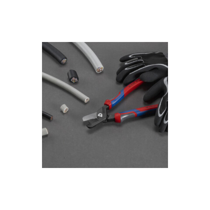 KNIPEX 95 12 225 StepCut® XL Kabelschere mit Stufenschnitt mit Comfort-Griffen brüniert 225 mm