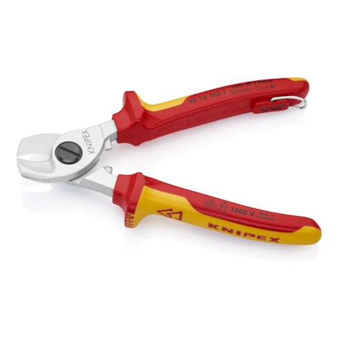 KNIPEX 95 16 165 T Kabelschaar met bevestigingsoog verchroomd VDE 165 mm