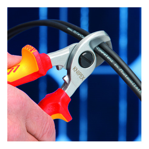 KNIPEX 95 16 165 T Kabelschaar met bevestigingsoog verchroomd VDE 165 mm