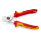KNIPEX 95 16 165 T Kabelschere isoliert mit Mehrkomponenten-Hüllen, VDE-geprüft; mit integrierter isolierter Befestigungsöse zum Anbringen einer Absturzsicherung verchromt 165 mm