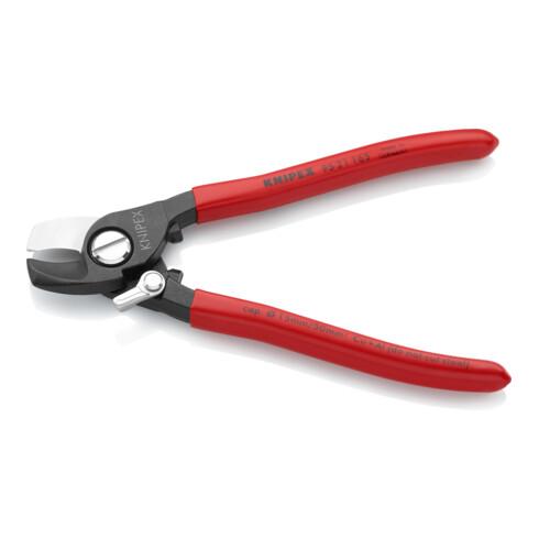 KNIPEX 95 21 165 Kabelschere mit Öffnungsfeder mit Kunststoff überzogen brüniert 165 mm