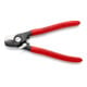 KNIPEX 95 21 165 Kabelschere mit Öffnungsfeder mit Kunststoff überzogen brüniert 165 mm