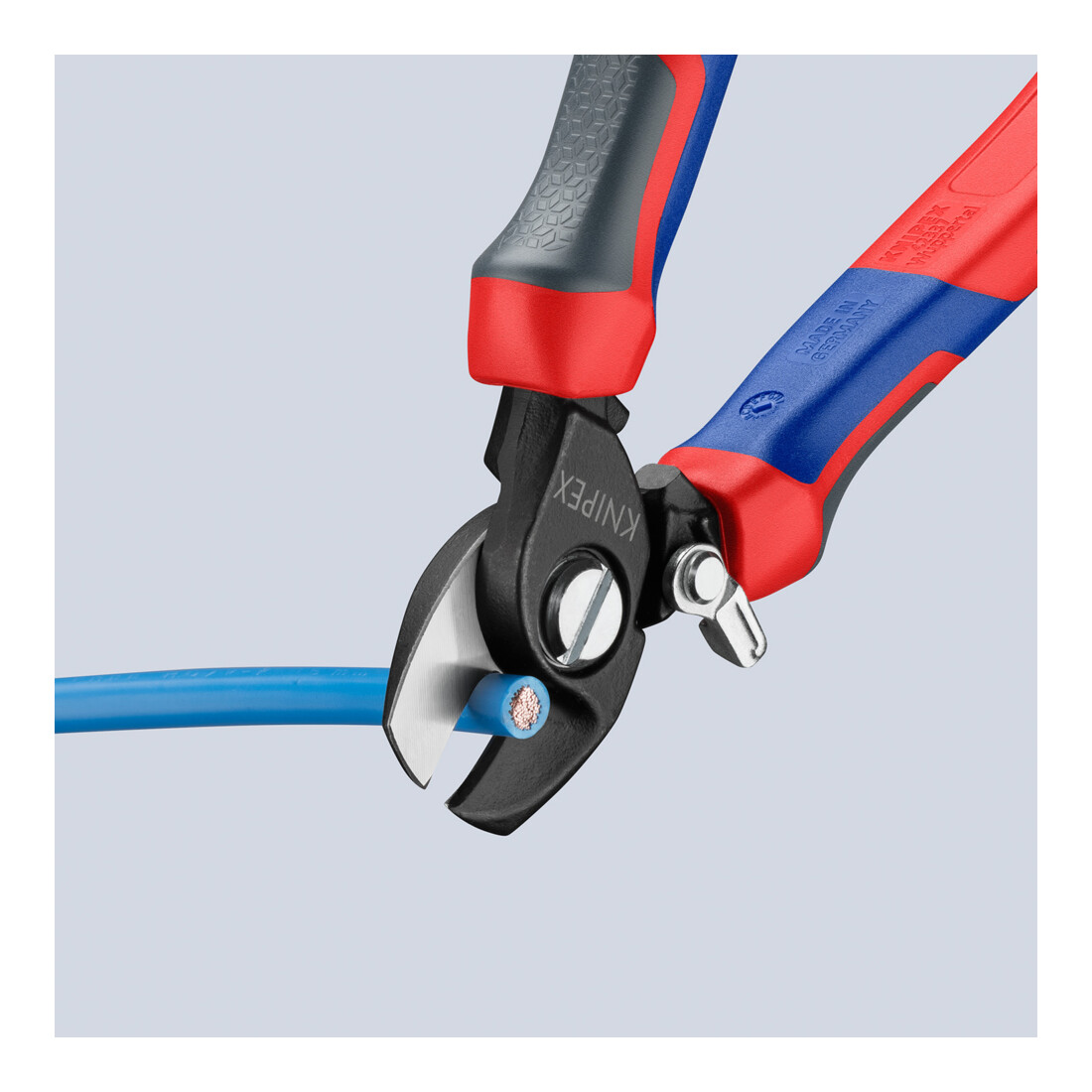 KNIPEX 95 22 165 Kabelschaar met openingsveer gebruineerd 165 mm