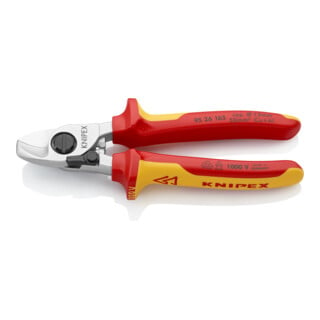 KNIPEX 95 26 165 Kabelschere mit Öffnungsfeder verchromt VDE 165 mm