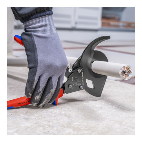KNIPEX 95 31 280 Kabelschneider (Ratschenprinzip) schwarz lackiert 280 mm