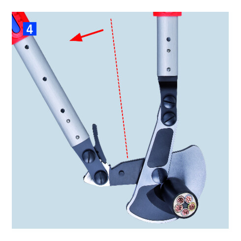 KNIPEX 95 32 038 Kabelschaar (ratelprincipe) met telescopische poten 570 mm