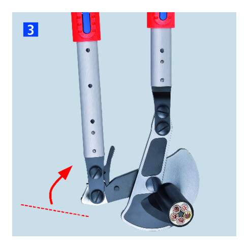 KNIPEX 95 32 038 Kabelschere (Ratschenprinzip) mit Teleskopschenkeln 570 mm
