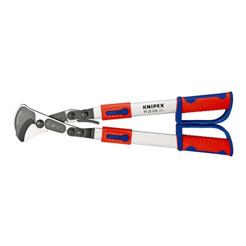 KNIPEX 95 32 038 Kabelschere (Ratschenprinzip) mit Teleskopschenkeln mit Mehrkomponenten-Hüllen 570 mm