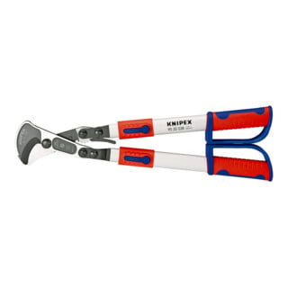 KNIPEX 95 32 038 Kabelschere (Ratschenprinzip) mit Teleskopschenkeln mit Mehrkomponenten-Hüllen 570 mm