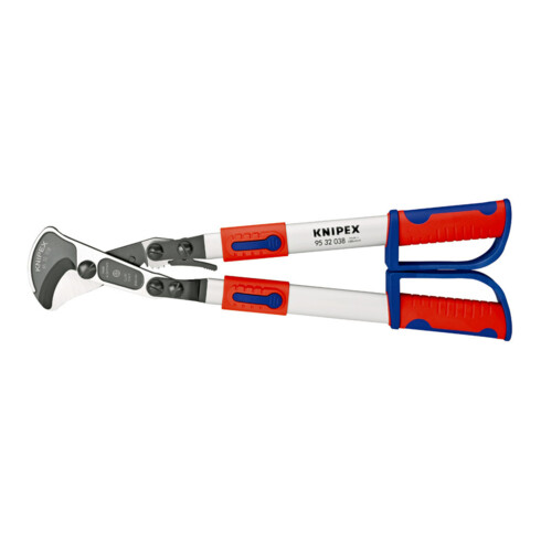 KNIPEX 95 32 038 Kabelschere (Ratschenprinzip) mit Teleskopschenkeln mit Mehrkomponenten-Hüllen 570 mm