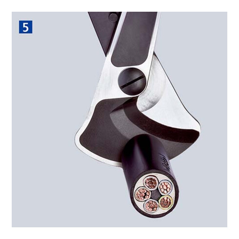 KNIPEX 95 32 038 Kabelschere (Ratschenprinzip) mit Teleskopschenkeln mit Mehrkomponenten-Hüllen 570 mm