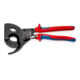 KNIPEX 95 32 320 Kabelschneider (Ratschenprinzip, Dreigang) mit Mehrkomponenten-Hüllen schwarz lackiert 320 mm