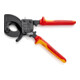 KNIPEX 95 36 250 Kabelschneider (Ratschenprinzip) isoliert mit Mehrkomponenten-Hüllen, VDE-geprüft schwarz atramentiert 250 mm