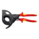 KNIPEX 95 36 280 Kabelschneider (Ratschenprinzip) isoliert mit Mehrkomponenten-Hüllen, VDE-geprüft schwarz atramentiert 280 mm