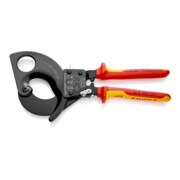 KNIPEX 95 36 280 Kabelschneider (Ratschenprinzip) isoliert mit Mehrkomponenten-Hüllen, VDE-geprüft schwarz atramentiert 280 mm