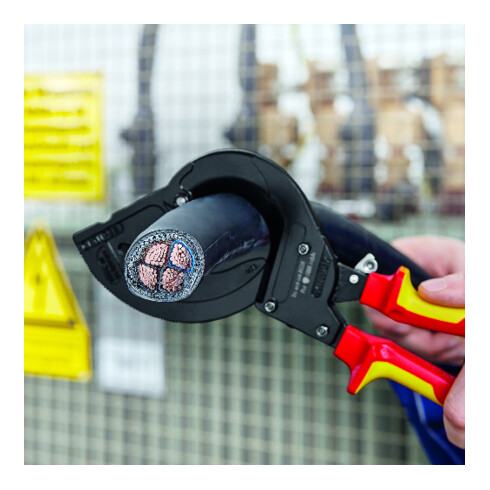 KNIPEX 95 36 315 A Kabelschaar (ratelprincipe) voor staalgewapende kabels (SWA-kabels) zwart gelakt VDE 315 mm