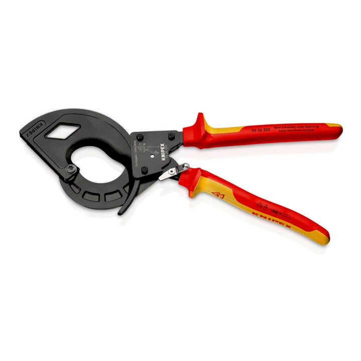 KNIPEX 95 36 320 Kabelschaar (ratelprincipe, drie snelheden) zwart geatramenteerd VDE 320 mm