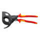 KNIPEX 95 36 320 Kabelschneider (Ratschenprinzip, Dreigang) isoliert mit Mehrkomponenten-Hüllen, VDE-geprüft schwarz atramentiert 320 mm-1