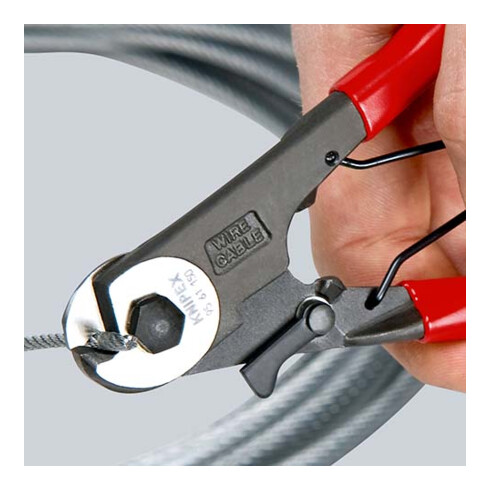 KNIPEX 95 61 150 Bowdenzugschneider mit Kunststoff überzogen schwarz atramentiert 150 mm
