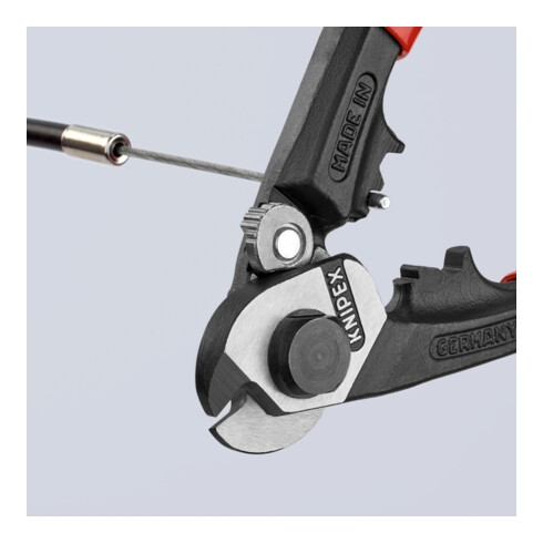 KNIPEX 95 61 190 Drahtseilschere geschmiedet mit Kunststoff überzogen 190 mm