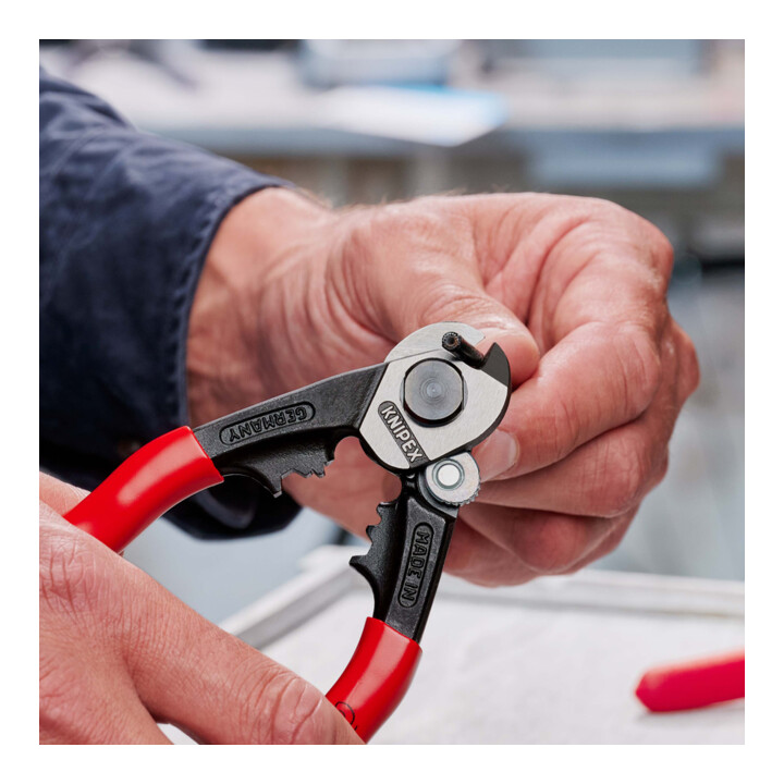 KNIPEX 95 61 190 Drahtseilschere geschmiedet mit Kunststoff überzogen 190 mm