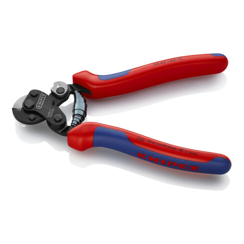 KNIPEX 95 62 160 TC Drahtseilschere für Reifencord mit Mehrkomponenten-Hüllen brüniert 160 mm