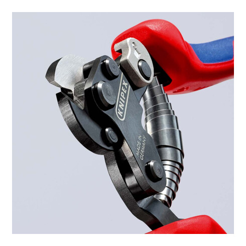 KNIPEX 95 62 160 TC Drahtseilschere für Reifencord mit Mehrkomponenten-Hüllen brüniert 160 mm