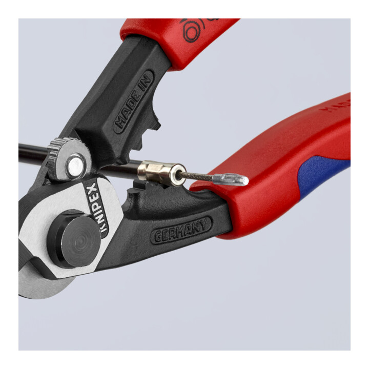KNIPEX 95 62 190 Drahtseilschere geschmiedet mit Mehrkomponenten-Hüllen 190 mm