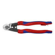 KNIPEX 95 62 190 T Drahtseilschere geschmiedet mit Mehrkomponenten-Hüllen, mit integrierter Befestigungsöse zum Anbringen einer Absturzsicherung 190 mm