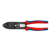 KNIPEX 97 21 215 B Crimpzange mit Mehrkomponenten-Hüllen schwarz lackiert 230 mm