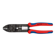 KNIPEX 97 21 215 C Crimpzange mit Mehrkomponenten-Hüllen schwarz lackiert 230 mm