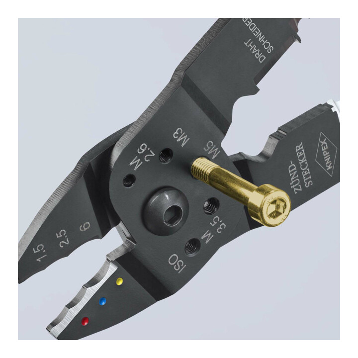KNIPEX 97 21 215 Crimpzange mit Mehrkomponenten-Hüllen schwarz lackiert 230 mm
