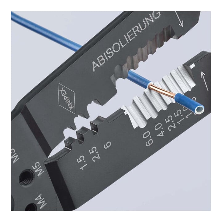 KNIPEX 97 21 215 Crimpzange mit Mehrkomponenten-Hüllen schwarz lackiert 230 mm