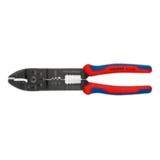 KNIPEX 97 22 240 Crimpzange mit Mehrkomponenten-Hüllen schwarz lackiert 240 mm