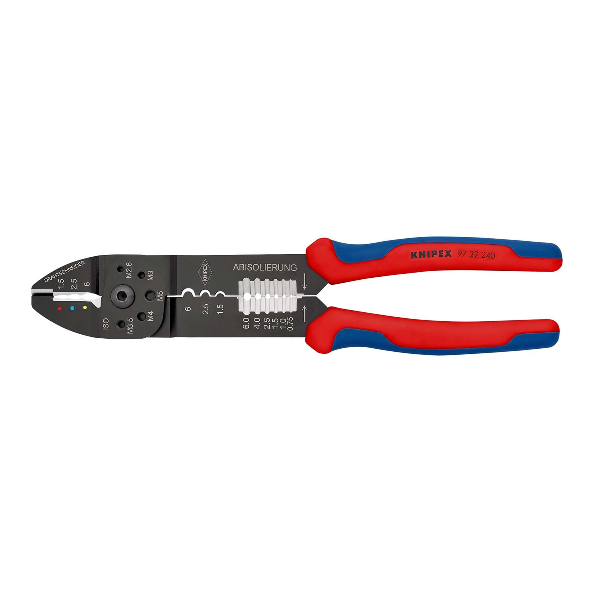KNIPEX 97 32 240 Crimpzange mit Mehrkomponenten-Hüllen schwarz lackiert 240 mm