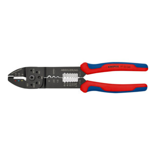 KNIPEX 97 32 240 Crimpzange mit Mehrkomponenten-Hüllen schwarz lackiert 240 mm