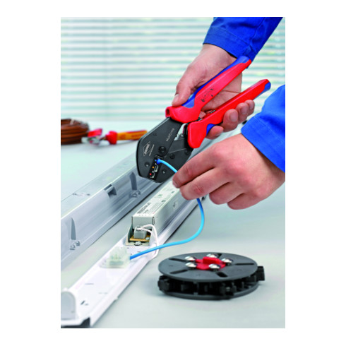 KNIPEX 97 33 01 MultiCrimp® Krimptang met verwisselbaar magazijn gebruineerd 250 mm