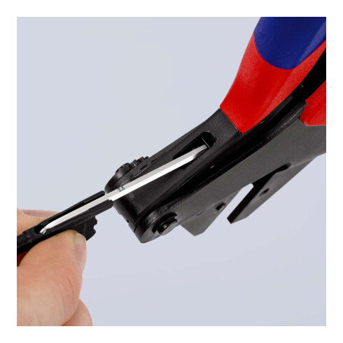 KNIPEX 97 43 200 Crimp-Systemzange für auswechselbare Crimpeinsätze mit Mehrkomponenten-Hüllen brüniert 200 mm