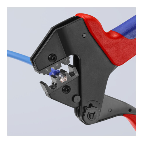 KNIPEX 97 43 200 Krimpsysteemtang voor verwisselbare krimpmatrijzen gebruineerd 200 mm